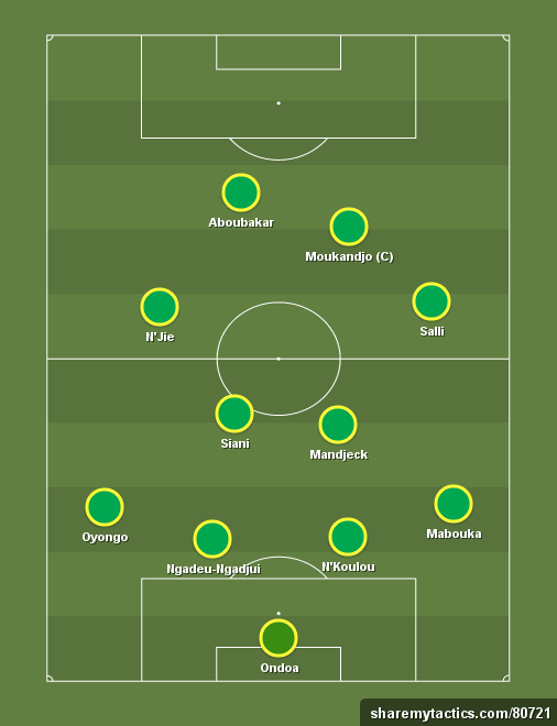 Cameroon ACN 2017 - Football tactics and formations